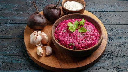 Rezept: Cannabis CBD Geröstete Rote Beete Hummus Bild