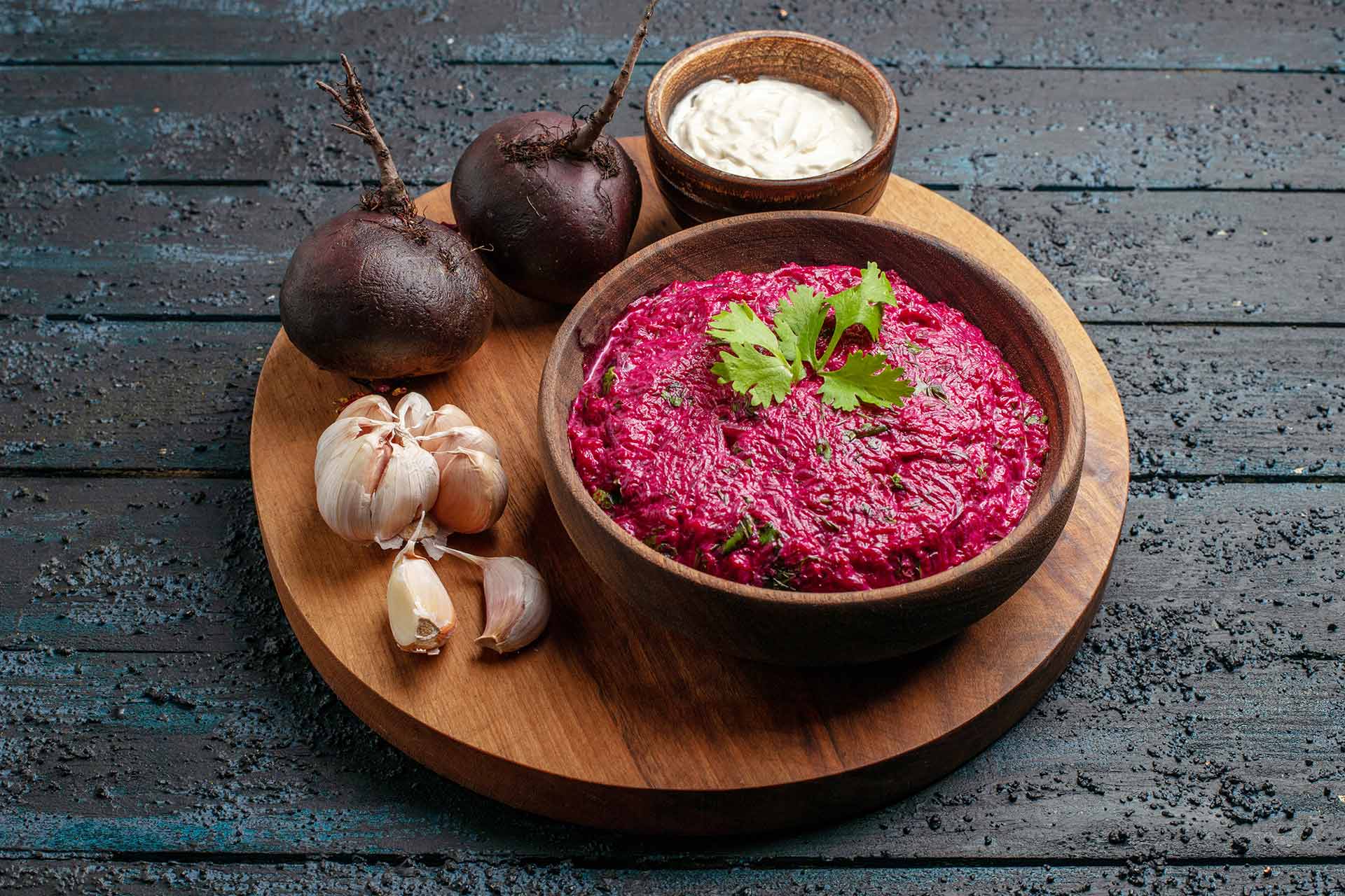 Rezept: Cannabis CBD Geröstete Rote Beete Hummus Bild